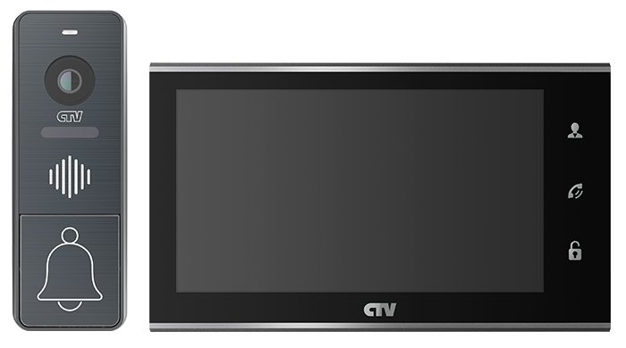 CTV-DP4707IP B (Black/Graphite) Комплект IP-видеодомофона, в составе: панель CTV-D4000FHD GS, монитор CTV-M4707IP B