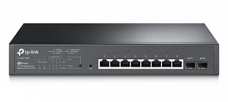 TP-Link TL-SG2210MP Коммутатор JetStream Smart с 8 гигабитными портами PoE+ и 2 гигабитными портами SFP (бюджет PoE 150Вт)