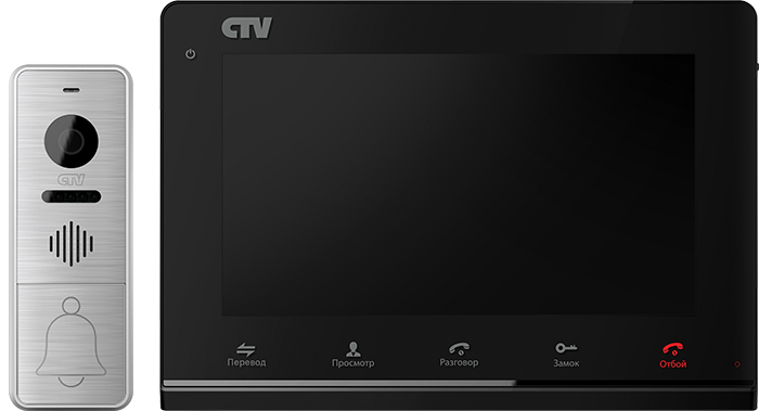 CTV - DP3700 B (Black) Комплект цветного видеодомофона, в составе: панель CTV - D3000, монитор CTV - M3700
