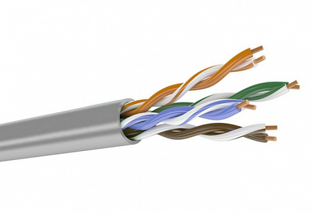 DATAREX U/UTP, 24AWG, PVC (нг(А)-LS) Патч-кабель категории 5е, 4 пары, серый, коробка 305 м