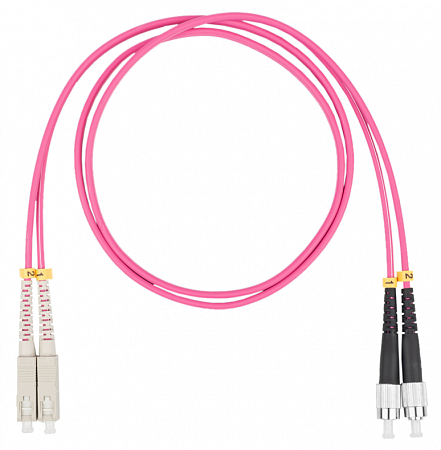 Шнур оптический коммутационный (патч-корд), SC-FC, дуплекс (duplex) OM4, нг(А)-HF, маджента, 7,0 м