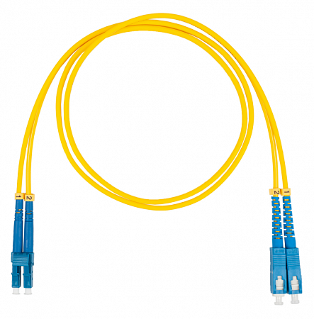 Шнур оптический коммутационный (патч-корд), LC-SC, дуплекс (duplex) OS2, нг(А)-HF, желтый, 5,0 м