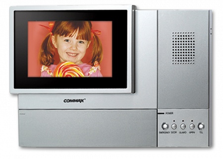 Commax CAV-702IM (Серебро) Монитор цветного видеодомофона, NTSC, LCD 7.0&amp;quot;, без трубки (Hands Free), встроенная память на 128 кадров,тлф.тастатура, подключение к телефонной сети, охранные функции: вторжения, утечки газа, пожар