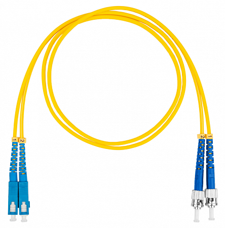 Шнур оптический коммутационный (патч-корд), SC-ST, дуплекс (duplex) OS2, нг(А)-HF, желтый, 7,0 м