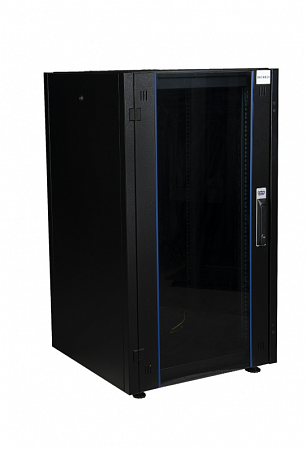 DATAREX 19&quot;, 26U 600х600 Шкаф нап., перед. дв. стек, задн. стен., мет, чер.
