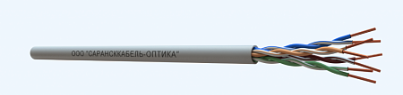 САРАНСККАБЕЛЬ-ОПТИКА UTP Cat.5e 4х2х24AWG (0.46) Cu PVC нг(А)-LSLTx indoor (305м/бухта) Кабель витая пара (КСС.СКО.UU.C5e.5.04.3.1) СКО Medium