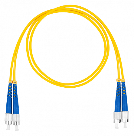 Шнур оптический коммутационный (патч-корд), FC-FC, дуплекс (duplex) OS2, нг(А)-HF, желтый, 15 м