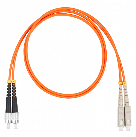 Шнур оптический коммутационный (патч-корд), SC-FC, дуплекс (duplex) OM2, нг(А)-HF, оранжевый, 3,0 м
