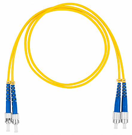 Шнур оптический коммутационный (патч-корд), FC-ST, дуплекс (duplex) OS2, нг(А)-HF, желтый, 1,0 м