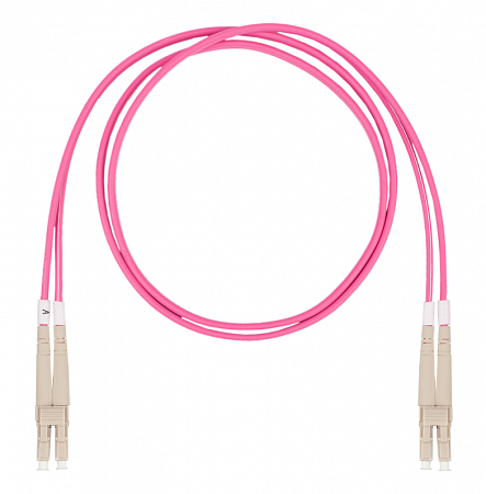 Шнур оптический коммутационный (патч-корд), LC-LC, дуплекс (duplex) OM4, нг(А)-HF, маджента, 0,5 м