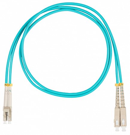 Шнур оптический коммутационный (патч-корд), LC-SC, дуплекс (duplex) OM3, нг(А)-HF, бирюзовый, 7,0 м