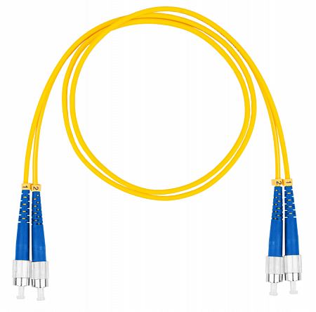 Шнур оптический коммутационный (патч-корд), FC-FC, дуплекс (duplex) OS2, нг(А)-HF, желтый, 1,0 м