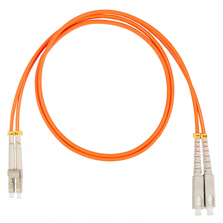Шнур оптический коммутационный (патч-корд), LC-SC, дуплекс (duplex) OM2, нг(А)-HF, оранжевый, 1,5 м