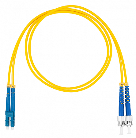 Шнур оптический коммутационный (патч-корд), LC-ST, дуплекс (duplex) OS2, нг(А)-HF, желтый, 2,0 м