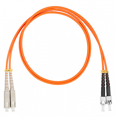 Шнур оптический коммутационный (патч-корд), SC-ST, дуплекс (duplex) OM2, нг(А)-HF, оранжевый, 15 м