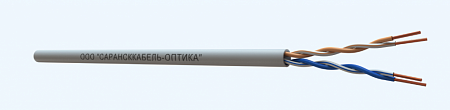 САРАНСККАБЕЛЬ-ОПТИКА UTP Cat.5e 2х2х24AWG (0.46) Cu PVC нг(А)-LS indoor (500м/бухта) Кабель витая пара (КСС.СКО.UU.C5e.2.02.3.1) СКО Medium