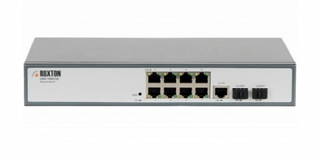 Roxton UNS-1008F2SP Неуправляемый сетевой коммутатор, порт 10/100 Мбит/сх8, порт TFх1, порт SFPх2, PoE+(IEEE 802.3at-2009), 1U