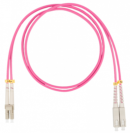 DATAREX LC-SC, дуплекс (duplex) OM4, нг(А)-HF, маджента, 15 м Шнур оптический коммутационный (патч-корд)