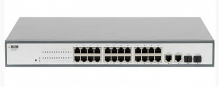 Roxton UNS-1024F2S Неуправляемый сетевой коммутатор, порт 10/100 Мбит/сх24, порт TFх2, порт SFPх2, 1U