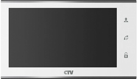 CTV-M4705AHD W (White) Монитор цветного видеодомофона 7'' формата AHD, TVI, CVI, CVBS стеклянная сенсорная панель управления &quot;Easy Buttons&quot;.