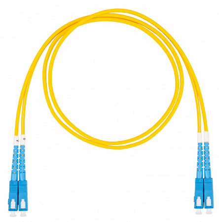 Шнур оптический коммутационный (патч-корд), SC-SC, дуплекс (duplex) OS2, нг(А)-HF, желтый, 5,0 м